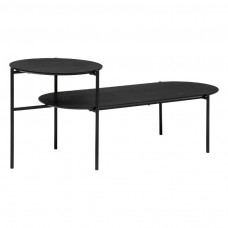 Mesa de Centro Kemi 2 Niveles Color Negro 118x43 cm Mesa de Centro Kemi 2 Niveles Color Negro 118x43 cm
