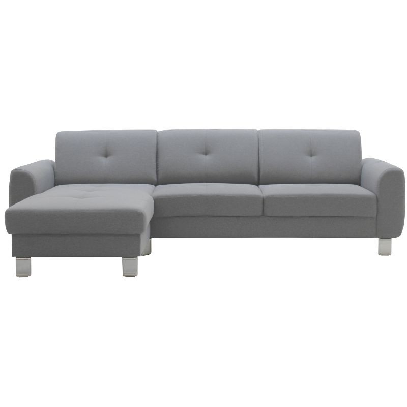 Frontal Sofá Moderno Axel Malmo Chaise Longe Color Gris Claro