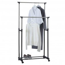 Burro De Ropa Doble Icare Con Ruedas Negro 80x97.5-170 cm