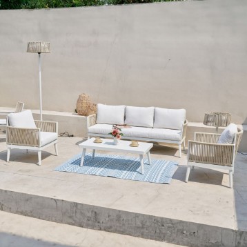 Conjunto Muebles Exteriores 4 Piezas Miramar Color Blanco_ambiente