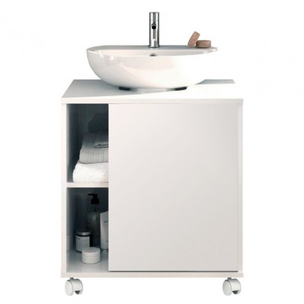 Poirtada Mueble de Baño con Patas (con ruedas) Sintra Blanco Brillo