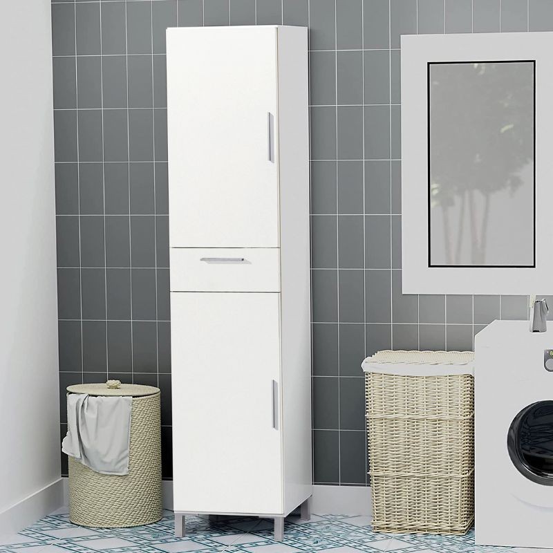 Mueble Auxiliar De Cocina Blas Color Blanco 41x188 cm Mueble Auxiliar De Cocina Blas Color Blanco 41x188 cm