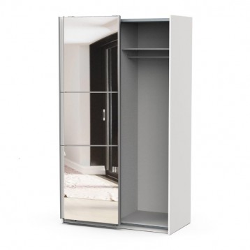 Armario Alto Puertas Correderas Con Espejo Ghost Blanco Mate_4