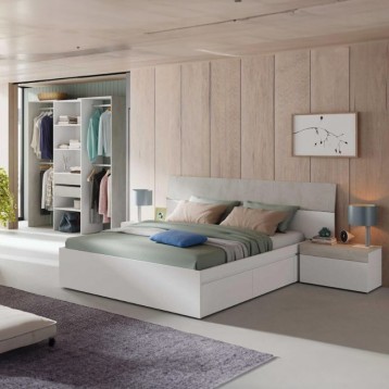 Dormitorio Estilo Industrial Pack Blanco y Gris Cemento_ambiente 3