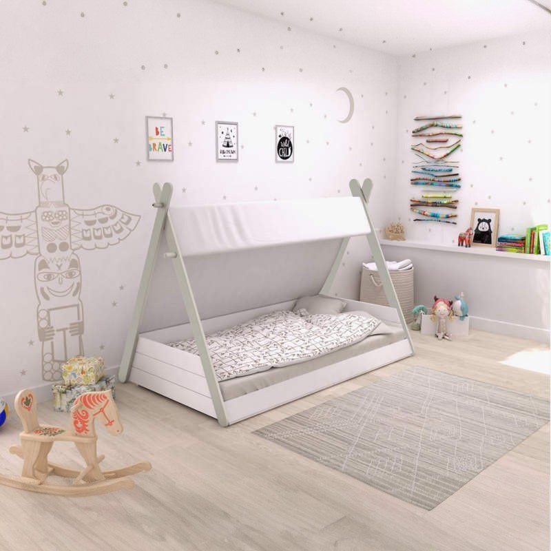 Cama infantil Totem diseño tienda india con somier medida 90x200 cm 2 Cama infantil Totem diseño tienda india con somier medida 90x200 cm 2