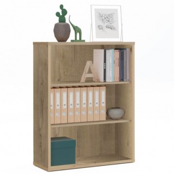 Pack Muebles Despacho Oficina 4 Escritorios Roble Gold_Estantería_3