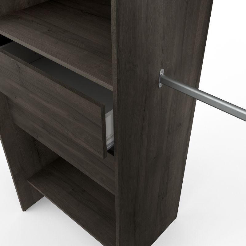 Vestidor Extensible con 3 Cajones Miami Color Madera Oscuro 189x203x50 Cm_Detalle