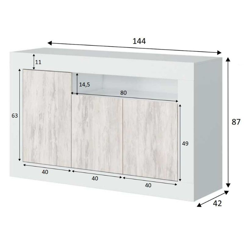 Medidas Aparador Baltico Salón Comedor Blñanco Artik Y Blanco Velho Medidas Aparador Baltico Salón Comedor Blñanco Artik Y Blanco Velho