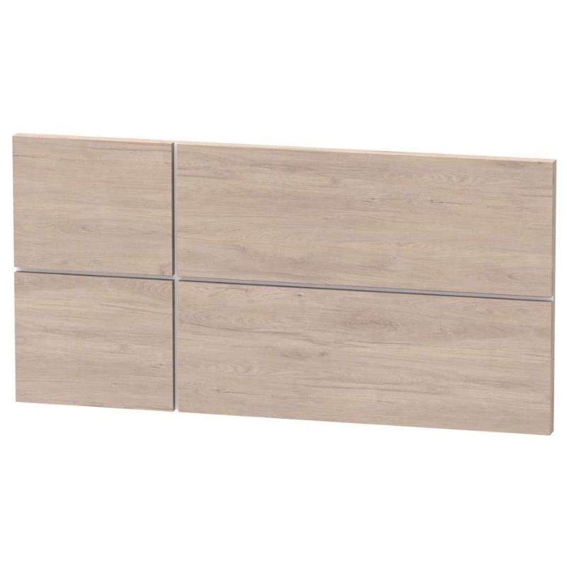 Cabecero 90 Roble y Mesita Blanca 3 Cajones Nova_Cabecero