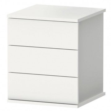 Cabecero 90 Roble y Mesita Blanca 3 Cajones Nova_Mesita_1