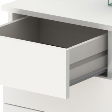 Cabecero 90 Roble y Mesita Blanca 3 Cajones Nova_Mesita_Detalle