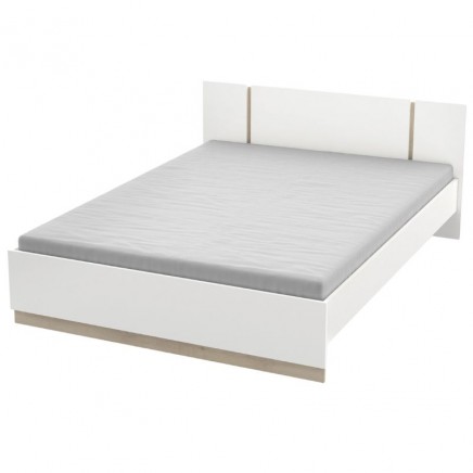 Cama De Matrimonio Watson en Color Blanco y Roble Kronberg 140x190_Portada
