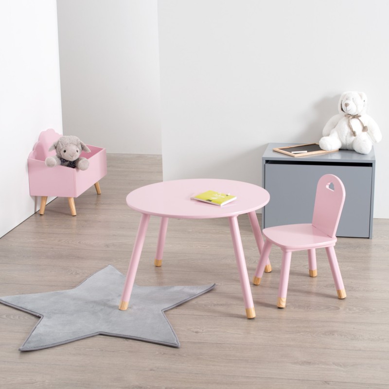 Mesa Infantil Dormitorio Douceur Color Rosa 60x60 cm Mesa Infantil Dormitorio Douceur Color Rosa 60x60 cm