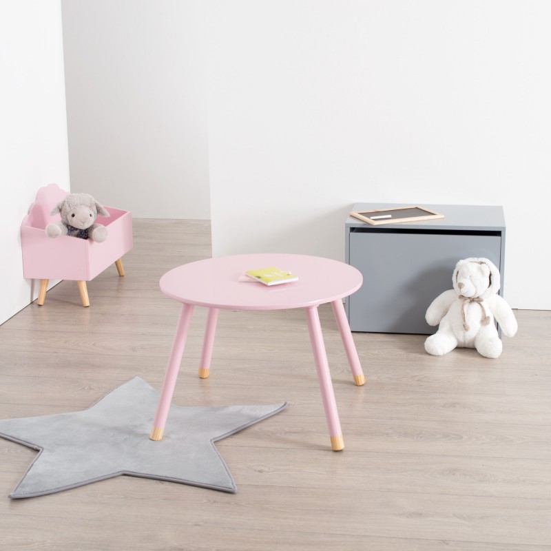 Mesa Infantil Dormitorio Douceur Color Rosa 60x60 cm Mesa Infantil Dormitorio Douceur Color Rosa 60x60 cm