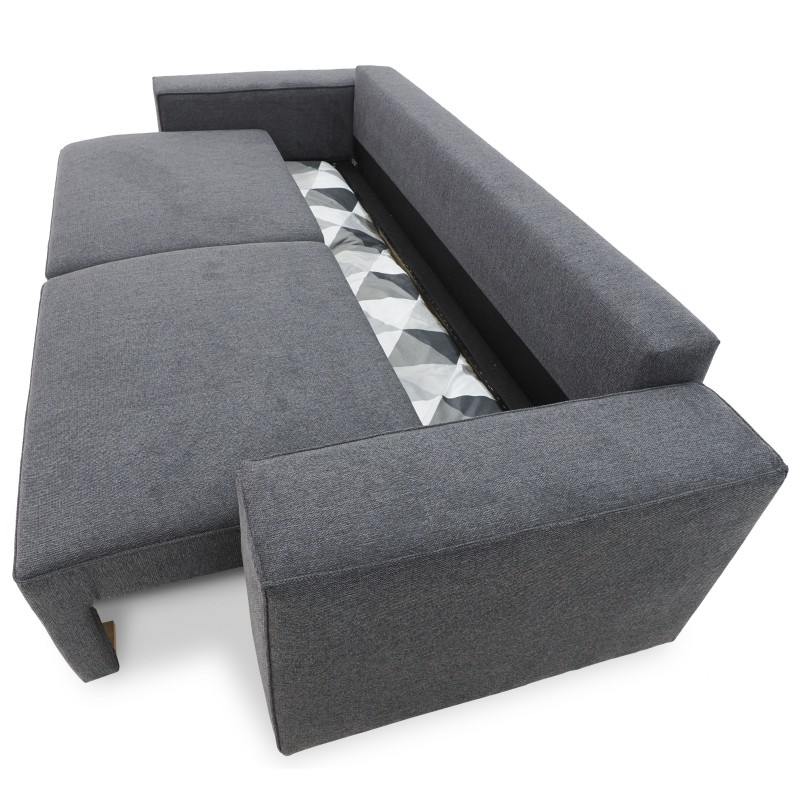 Sofá Cama Dutch 3 plazas con Arcón Color Gris Antracita 239 cm