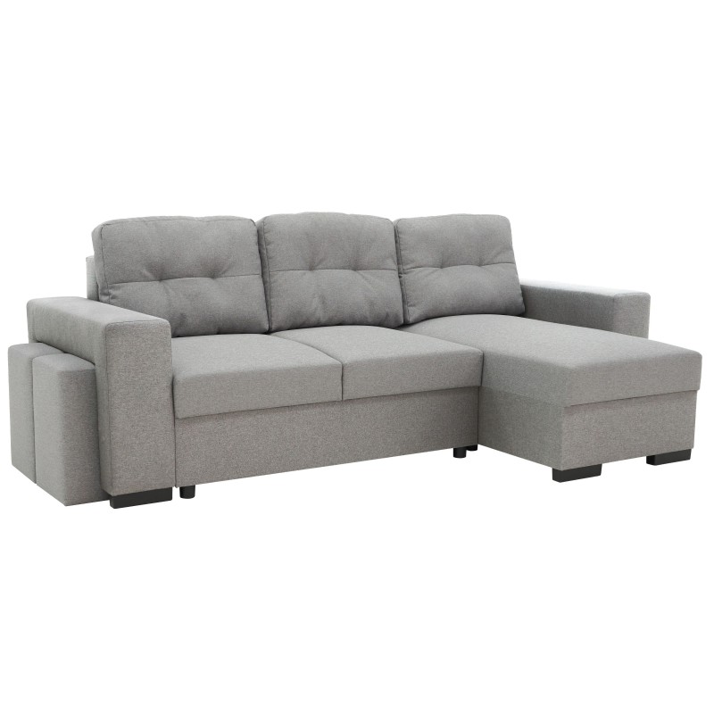 Sofá Cama Chaise Longe Bond 3 Plazas Color Gris 245 cm