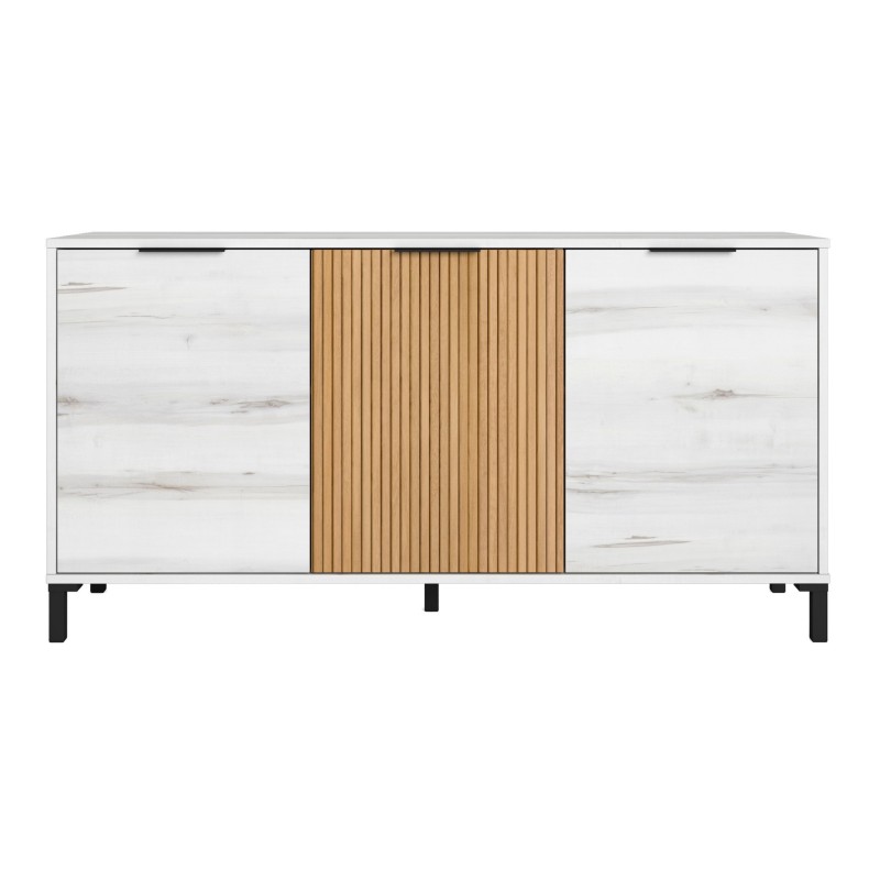 Conjunto de Muebles de Salón Comedor Tokio en Blanco Albo y Roble Rayado Conjunto de Muebles de Salón Comedor Tokio en Blanco Albo y Roble Rayado