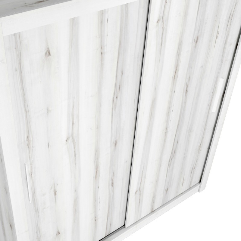 Pack de Muebles de Dormitorio en Blanco Albo y Roble Rayado