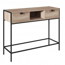 Mueble de entrada recibidor Aliaj Negro y Roble Claro 100 cm