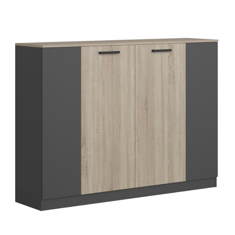 Aparador Nibis Roble Sonoma y Gris Antracita Colección Nibis 160 cm Aparador Nibis Roble Sonoma y Gris Antracita Colección Nibis 160 cm