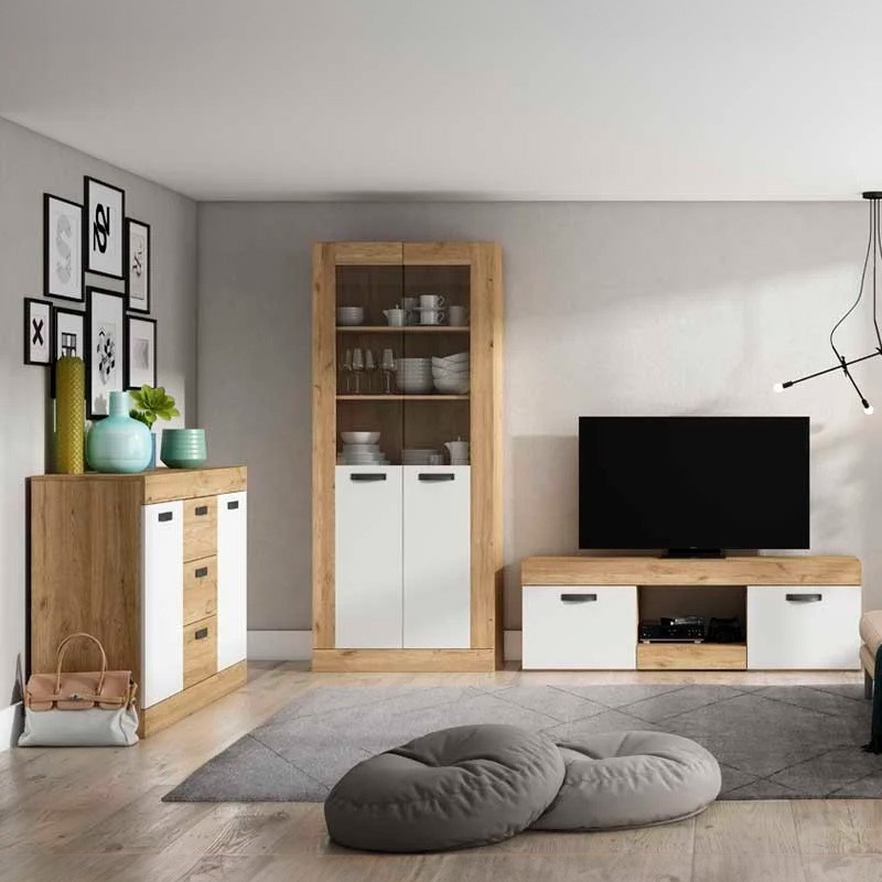 Aparador Argos Salón Comedor Moderno Color Blanco Mate Y  Roble Naturale 140 cm Aparador Argos Salón Comedor Moderno Color Blanco Mate Y  Roble Naturale 140 cm