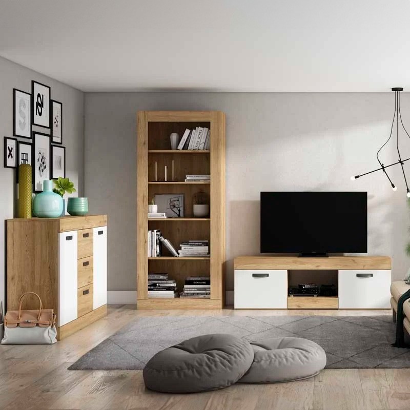 Aparador Argos Salón Comedor Moderno Color Blanco Mate Y  Roble Naturale 140 cm Aparador Argos Salón Comedor Moderno Color Blanco Mate Y  Roble Naturale 140 cm