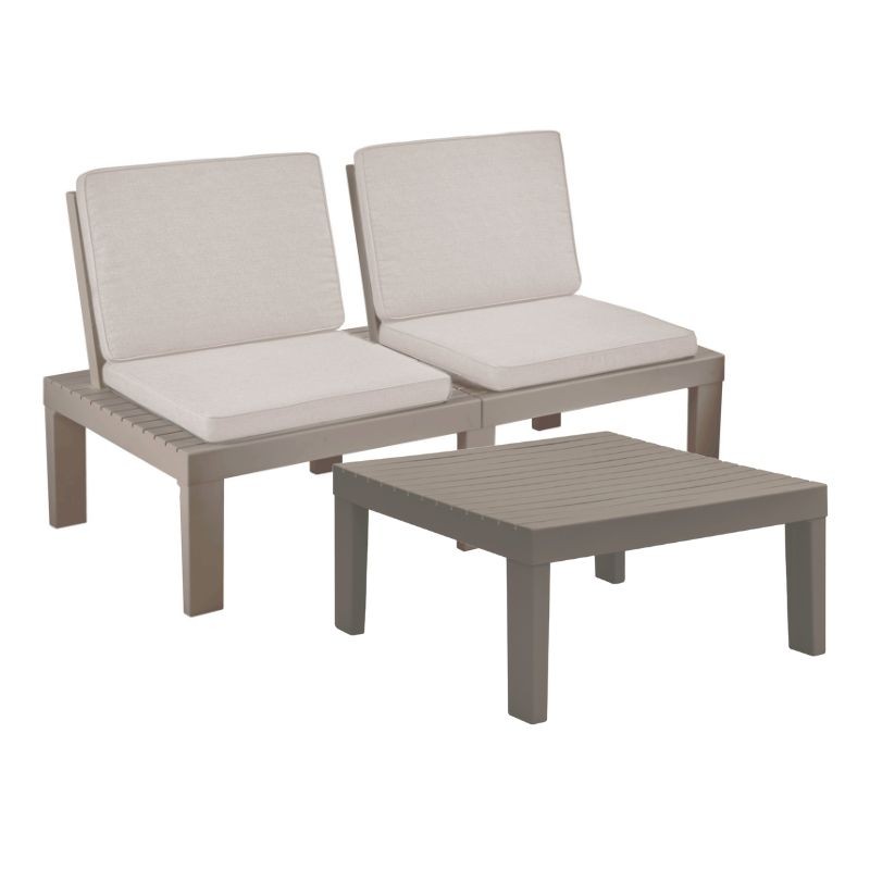 Conjunto 2 Sillones o Sofá Y Mesa de centro Rena Color Gris