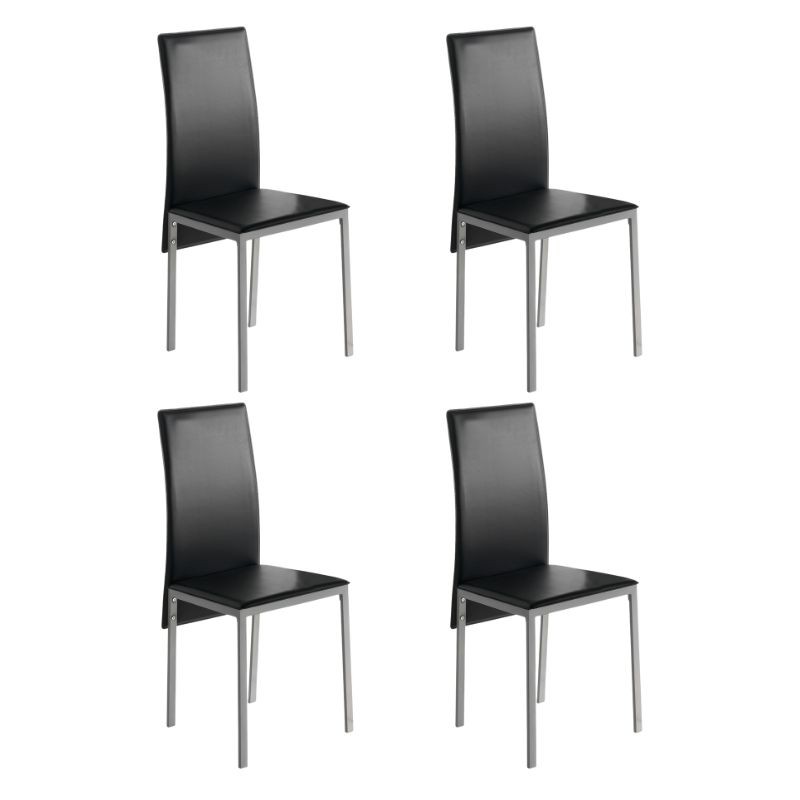 Silla Salón Moderna Saona Color Negro y Gris Metalizado