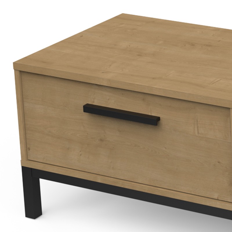 Mueble TV Bench 183 cm Salón Comedor Roble Hamilton y Negro