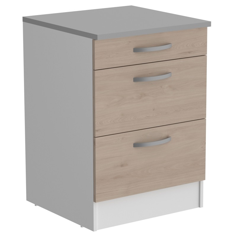Cocina Modular Eko 8 Muebles Color Roble Jackson y Blanco Mate 240 cm Cocina Modular Eko 8 Muebles Color Roble Jackson y Blanco Mate 240 cm
