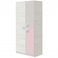 Armario Juvenil 3 Puertas Blanco Alpes y Rosa 90x200 cm Armario Juvenil 3 Puertas Blanco Alpes y Rosa 90x200 cm