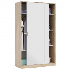 Armario Dormitorio Correderas 2 Puertas Blanco Roble 120x200 cm
