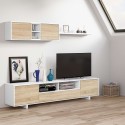 Mueble salon Belus estilo nordico 2 modulos 1 estante 200 cm