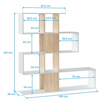 estanteria Zig zag cotas 8