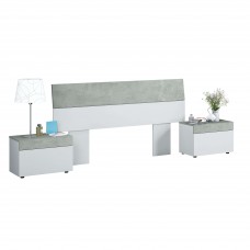 Cabecero de Cama con Mesita Moderno Cemento 298 cm Cabecero de Cama con Mesita Moderno Cemento 298 cm