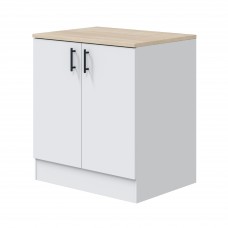 Módulo Cocina Kira Inferior Fregadero 2 Puertas Blanco Brillo y Roble Canadian 80x60 cm Módulo Cocina Kira Inferior Fregadero 2 Puertas Blanco Brillo y Roble Canadian 80x60 cm