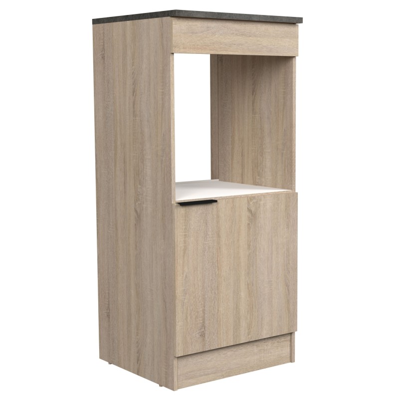 Cocina Modular Arko Completa 8 Módulos Roble Áspero y Negro 300 cm Cocina Modular Arko Completa 8 Módulos Roble Áspero y Negro 300 cm