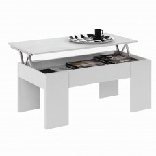 Mesa centro blanco mate elevable 100x50 cm
