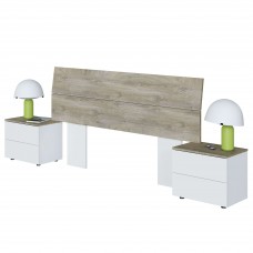 Cabecero de Cama con Mesita New Dreams Blanco Roble 276 cm Cabecero de Cama con Mesita New Dreams Blanco Roble 276 cm