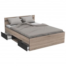 Cama de Matrimonio Estilo Industrial 2 Cajones Michigan 135 O 140 Cama de Matrimonio Estilo Industrial 2 Cajones Michigan 135 O 140