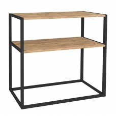 Mueble de Entrada Recibidor Rus Roble Safir y Negro 90 cm