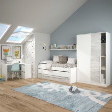 Habitación Juvenil Moderna Pack Muebles Elliot (Cama + Armario + Escritorio)