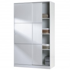 Armario con Puerta Corredera Blanco Brillo Habitación 120x200 cm