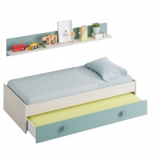 Cama Nido Doble con Cajones y Estantería Snuba 190x90 cm Cama Nido Doble con Cajones y Estantería Snuba 190x90 cm
