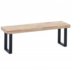 Banco Asiento Salón Comedor Loft Madera Color Roble Nordish y Negro