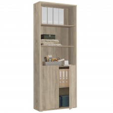 Estantería Librería Alta 2 Puertas Oficina Color Roble Cambrian 197x76x33 cm Estantería Librería Alta 2 Puertas Oficina Color Roble Cambrian 197x76x33 cm