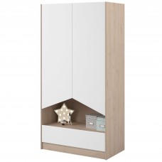 Armario Juvenil 2p 1c Child Roble Jackson y Blanco 92x182 cm