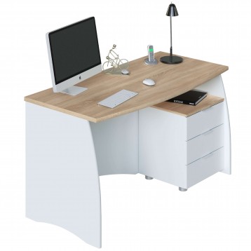 Mesa escritorio Estil despacho blanco y canadian 136 cm