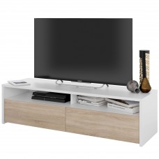 Mueble TV Multimedia 130 cm Blanco Roble