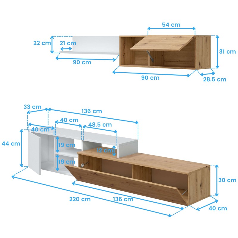mueble salón Julia cotas 14
